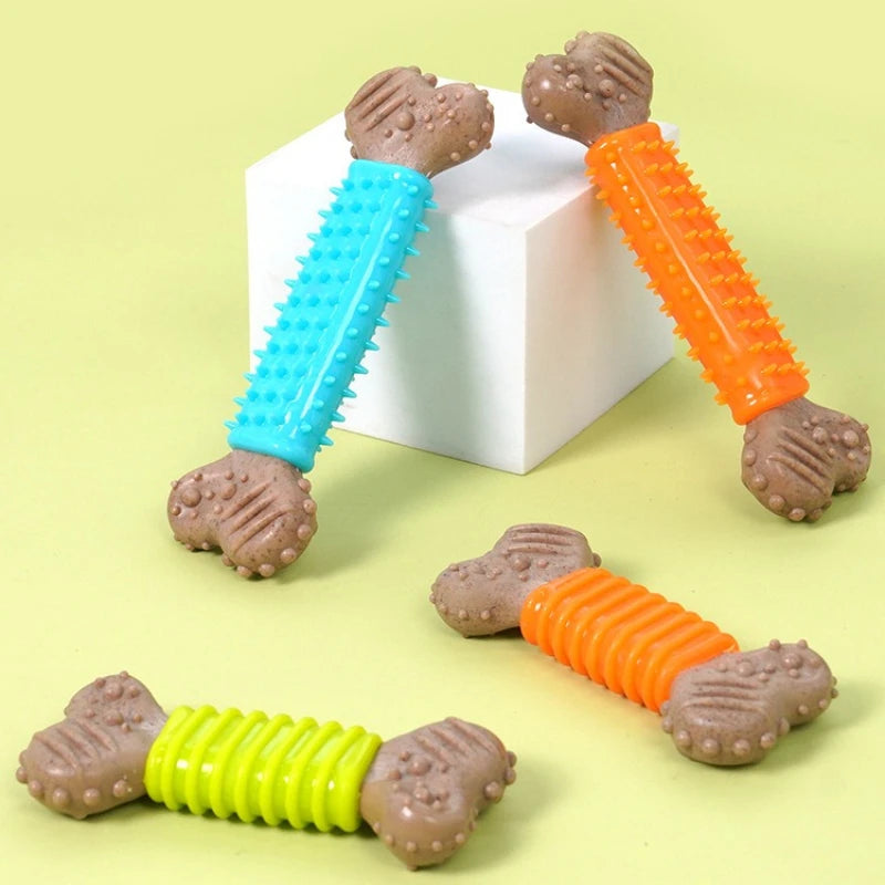 Pet Chew Toy for Entertainment TPR Bone-Shaped Chew Stick Durable for Biting Suitable for Small Medium and Large Dogs Puppy Toy