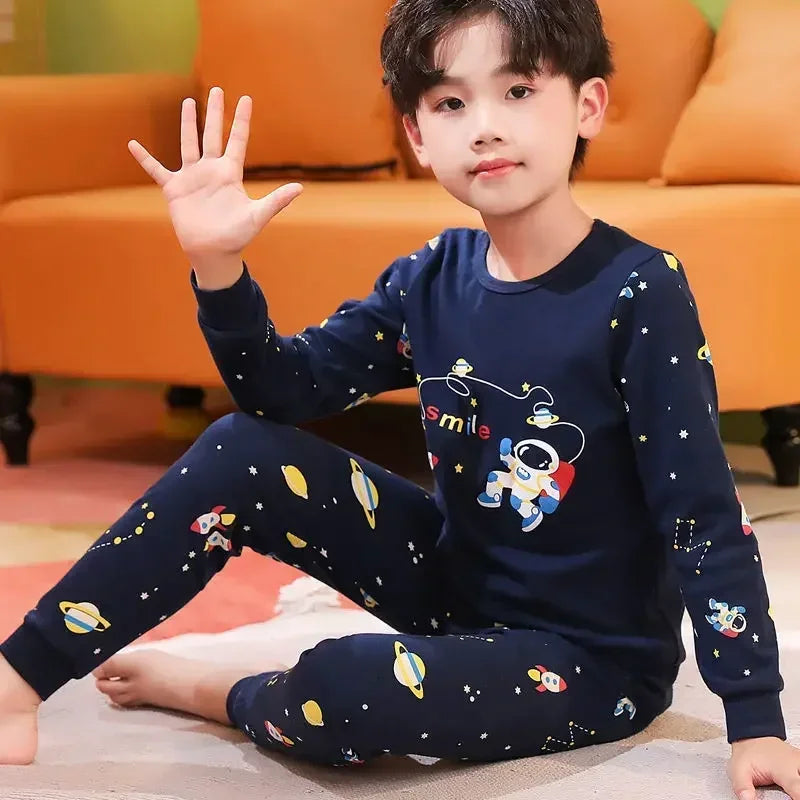 Children's Pajamas Set Cartoon Panda Kids Sleepwear Baby Boys Clothes Sleep Suit Cotton Pyjamas Infant Nightwear For Girls