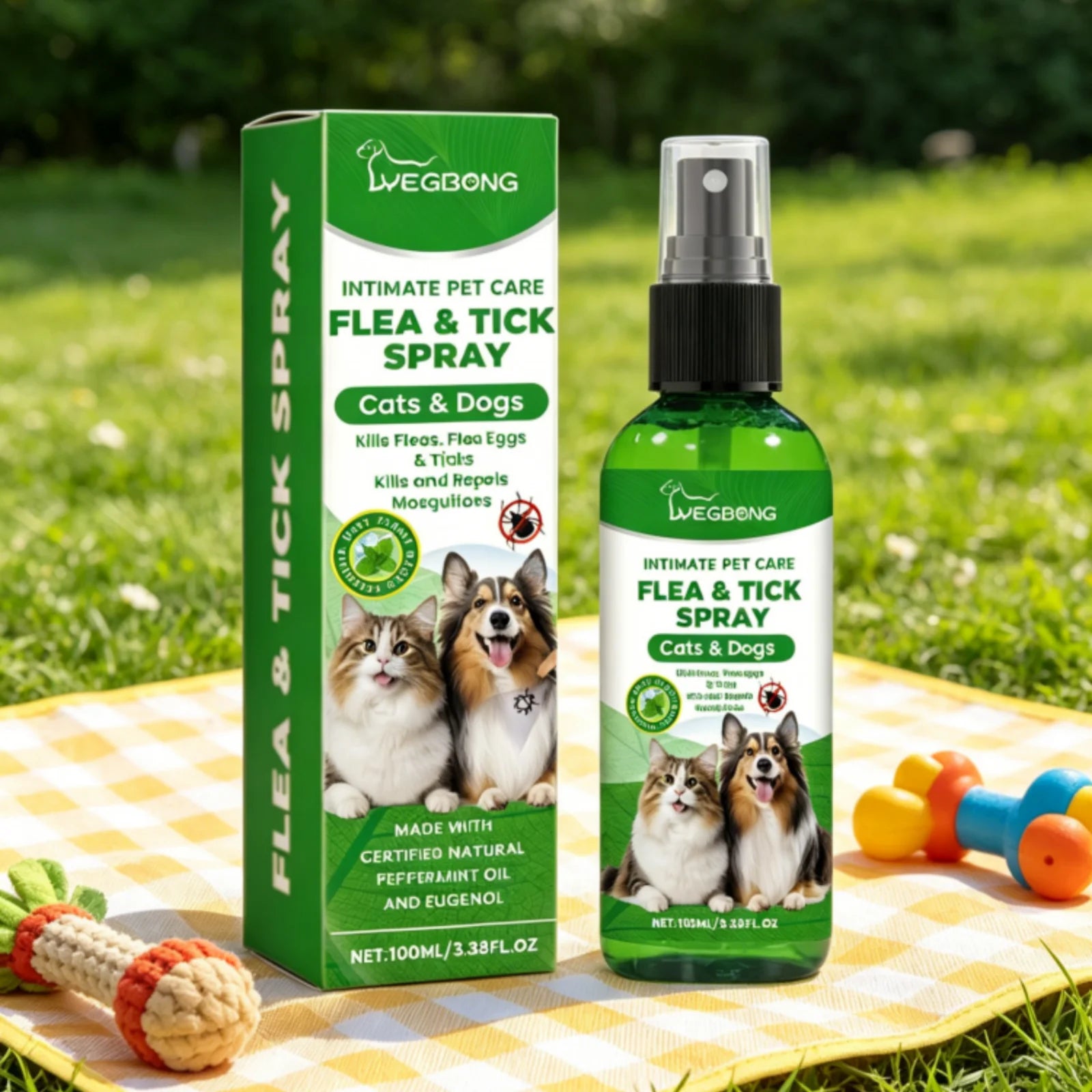 YEGBONG Flea Tick Spray Effective Insect Repellent Eliminate Odor Long Lasting Protection Gentle Ingredients Pet Flea Treatment