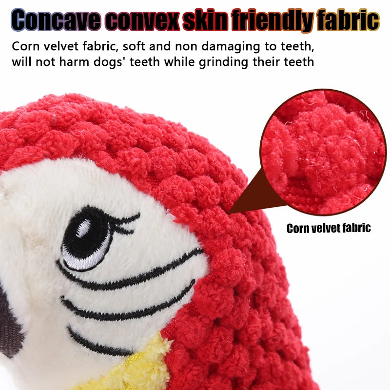 1PC Parrot Shaped Dog Toy With Squeaking Filling Suitable For Small And Medium-Sized Dogs To Play With