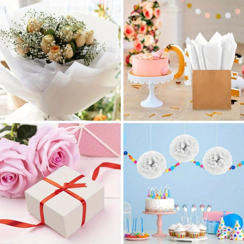 10-100 Sheets White Tissue Paper for Packaging Gift Wrapping Craft Papers Bulk for DIY Wedding Festival Party Supplies