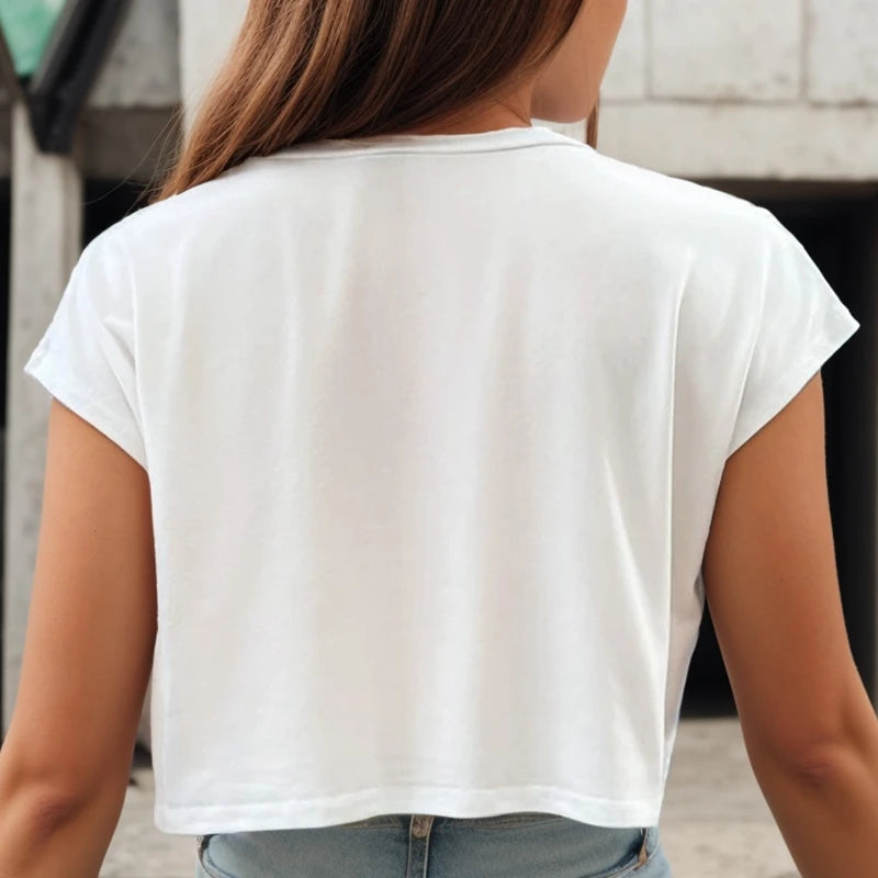 Woman Clothes Summer 2026 O-neck Batwing Sleeve Crop Top Solid Color Loose Female Clothing Sexy Y2k T-shirt Comfortable Elastic