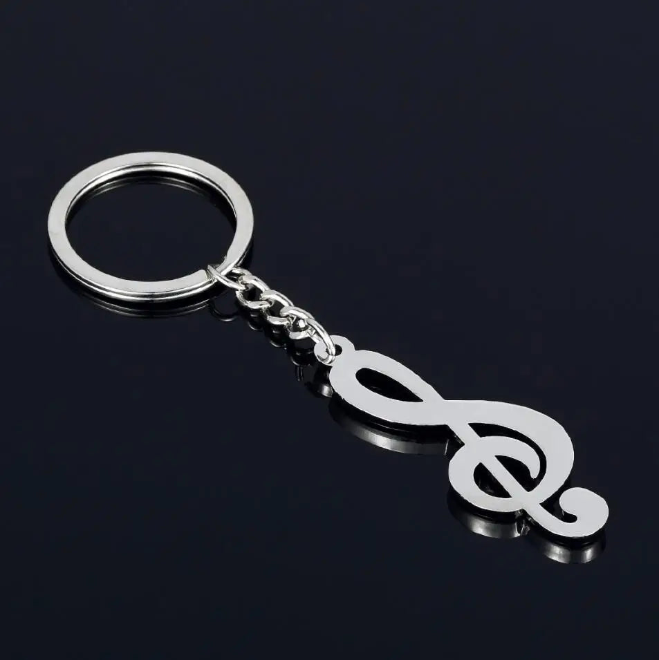 Hot Nw Metal Musical note Key chain Cool Luxury Car Key Ring Musical Bag pendant Keychains For Man Women Gift jewelry K1602