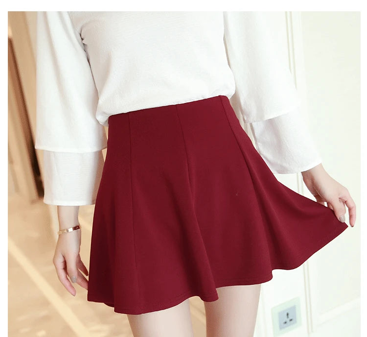 Women 's New Version Of High Waist Large Swing A Character Skirt