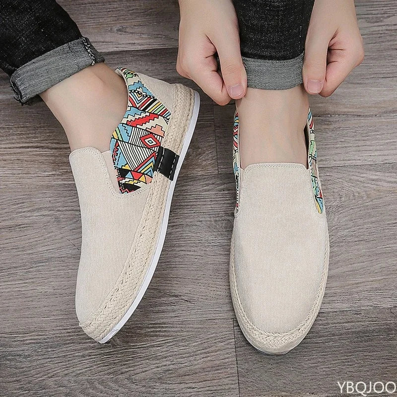 2025 New Style Summer Fashion versatile Men's Sneakers Casual comfort Canvas Flat Shoes Men Fisherman Linen Cloth Loafers Shoes