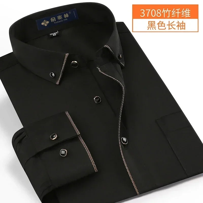 new arrival Spring commercial easy care shirt male oversize long-sleeve fashion formal high quality plus size M-7XL8XL9XL