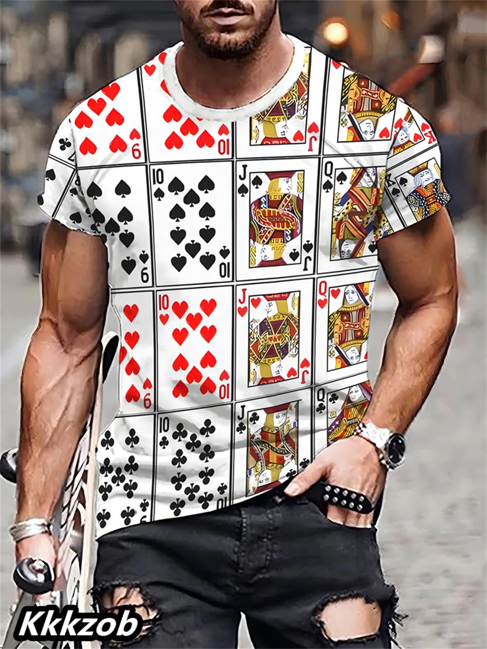 Mens Lion Print Short Sleeve Crew Neck T-Shirt Soft Breathable Casual Wear Outdoor Activities Summer Essential Clothing Tshirts