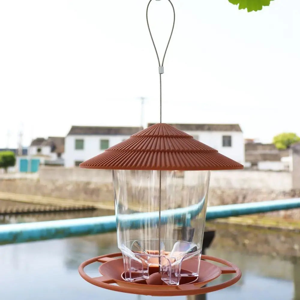 House Type Gazebo For Pet Feed Station Outdoor Flying Animal Bird Feeder Feeding Tool Food Container Bird Supplies