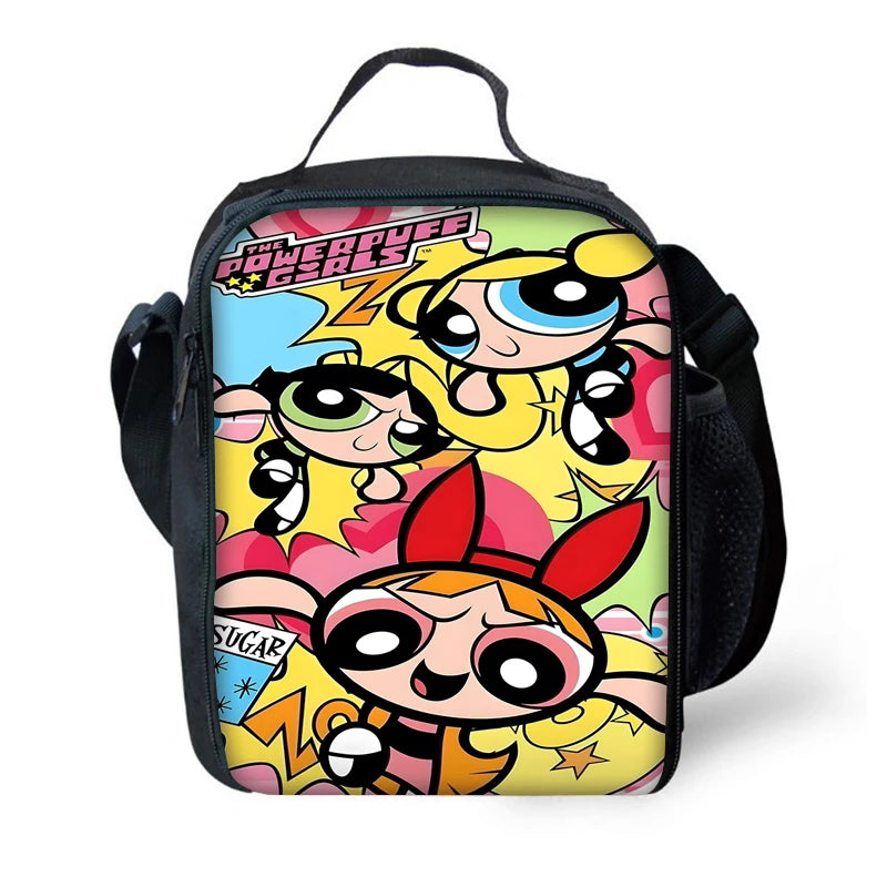 Child Cute Anime Powerpuffs Girlss School Backpack with Lunch Bags ,Pencil Bags ,School Bags for Boys Girls Best Gift