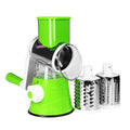 Vegetable Cutter Manual Rotary Cheese Graters Round Mandoline Slicer Shredder With 3 Stainless Steel Blades Kitchen Accessories
