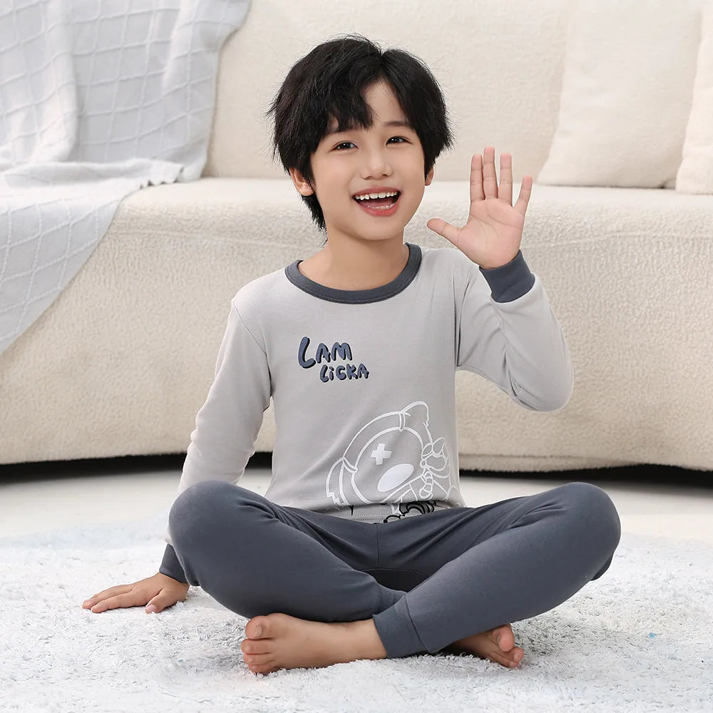 Children's Pajamas Set Cartoon Panda Kids Sleepwear Baby Boys Clothes Sleep Suit Cotton Pyjamas Infant Nightwear For Girls
