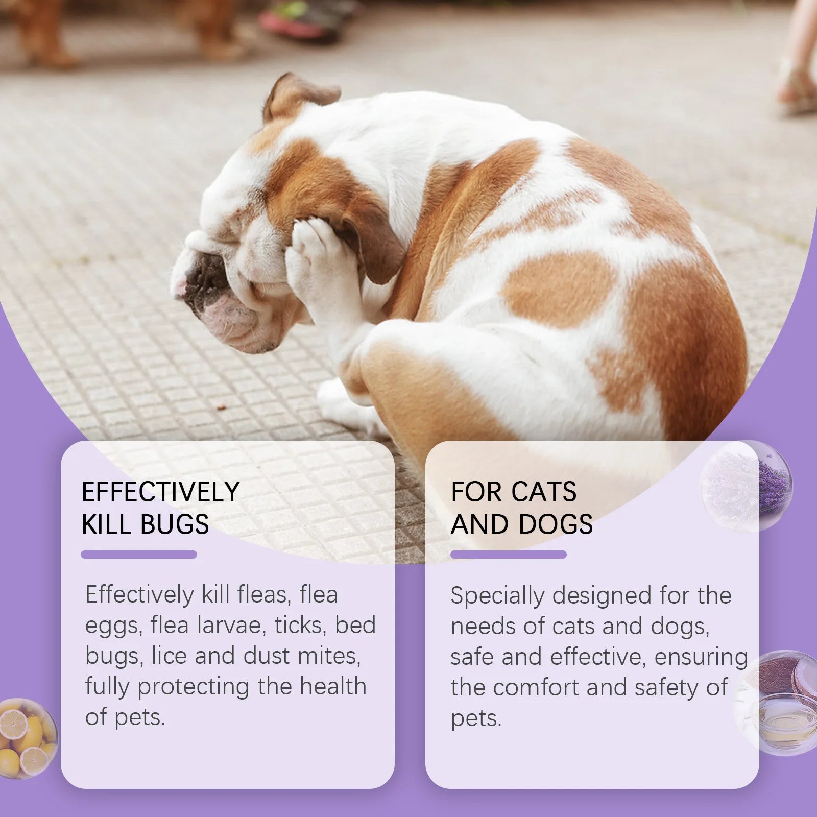 Yegbong Flea Tick Repellent Spray Pet Repellent Pet Repellent Spray for Dogs Mild Waterproof Cat Dog Fur Clean Mite Lice Removal