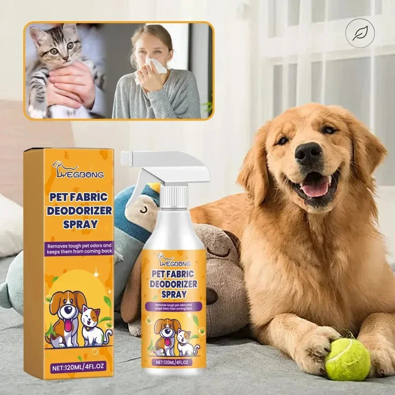 Pet Deodorant Spray 120ml Cleans Pet Odors Indoor Air Freshener Long Lasting Fragrance Deodorant for Cat and Dog Natural Formula