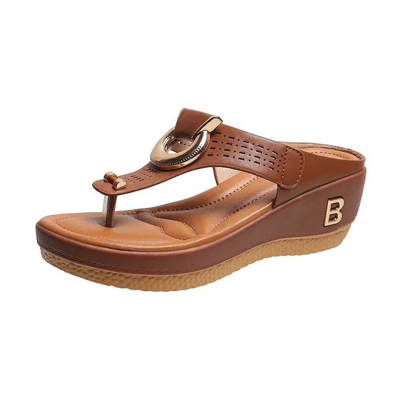 Summer Sandals Women 2026 Big Size Platform Sandals Wedges Flip Flops Shoes Comfortable Slippers Ladies Non-Slip Open Pantuflas