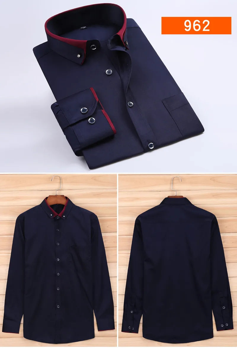 new arrival Spring commercial easy care shirt male oversize long-sleeve fashion formal high quality plus size M-7XL8XL9XL