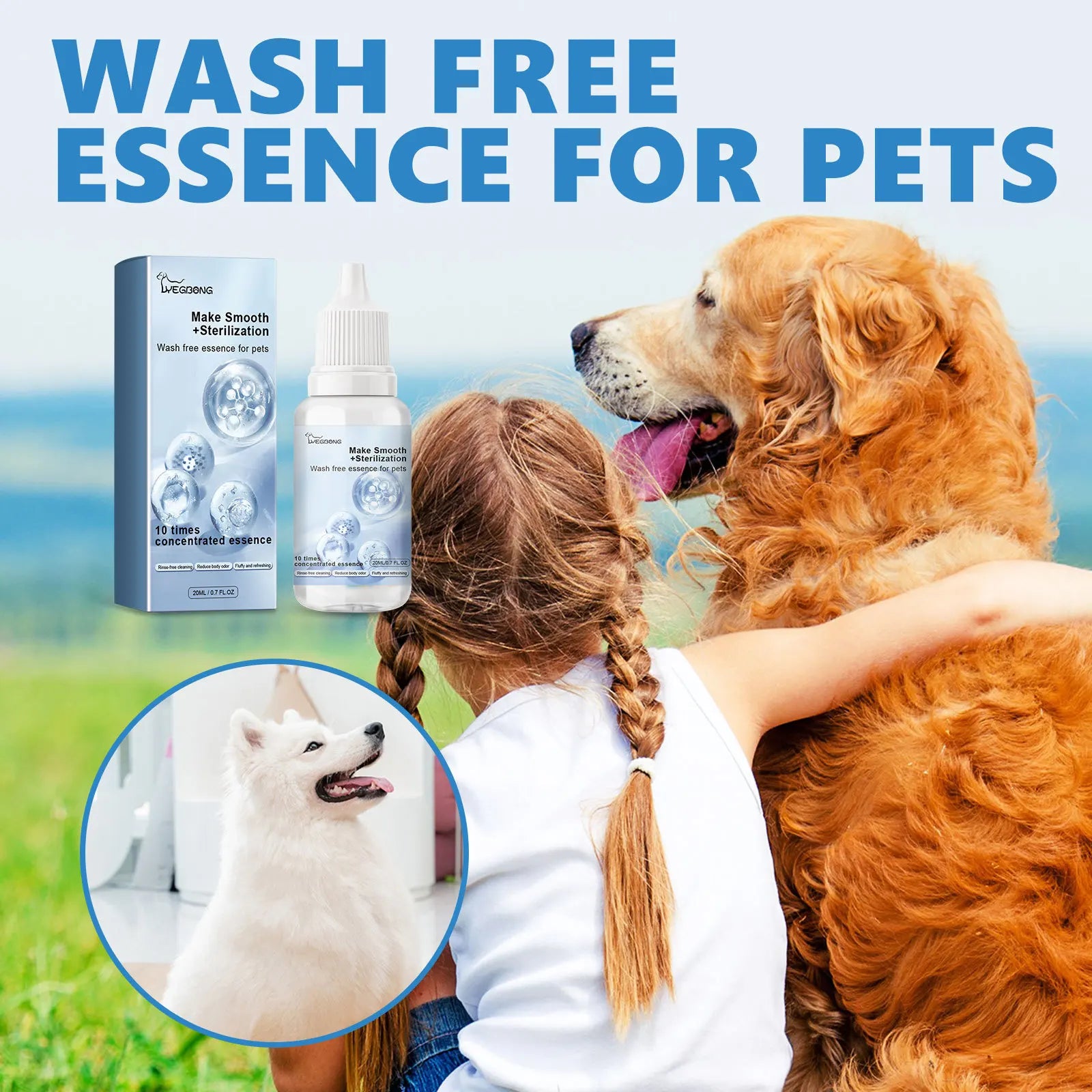 Pet Wash Free Essence Puppy Shampoo Softening Hair Remove Dirts Mites Deodorizing Itching Reduction Moisturizing Dog Body Wash