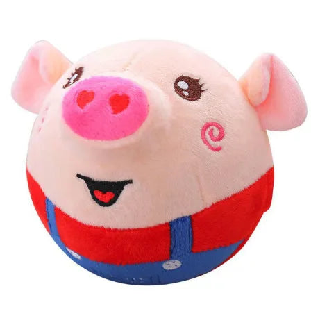 Electronic Pet Dog Toy USB Plush Automatic Bouncing Toy Vibration Ball Bite Puppy Ball Pet Plush Sing Chewing Squeaker Dog Toy