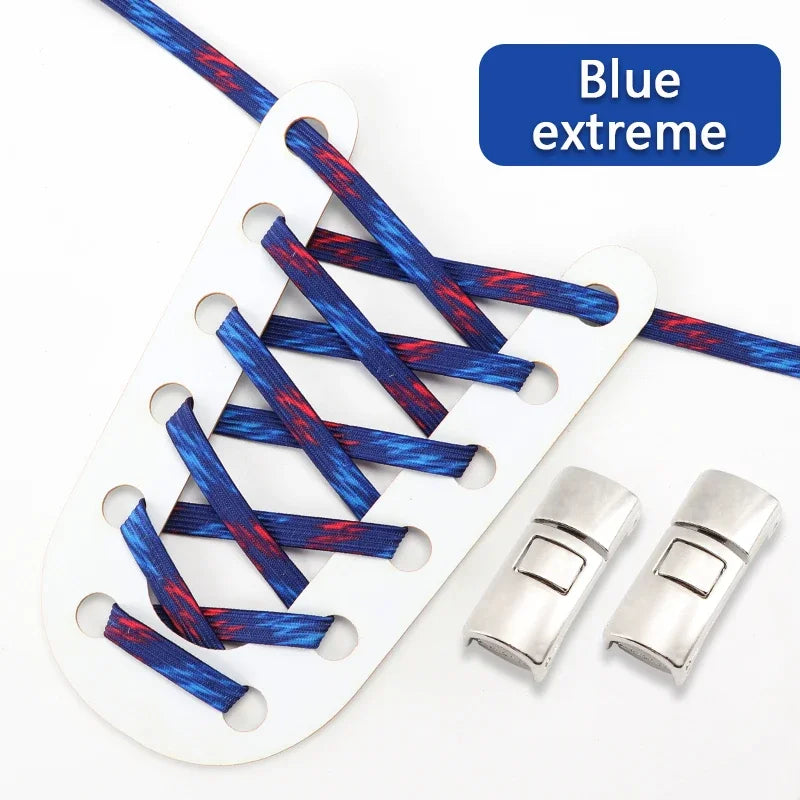 No Tie Shoelaces Flat Elastic Shoe Laces Candy Rainbow Gold Glitter Rubber Bands Cross Lock Shoelace for Sneakers Adults Kids