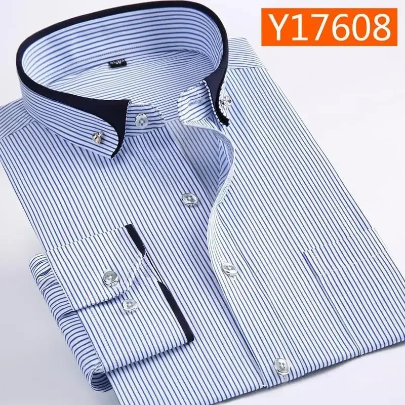 new arrival Spring commercial easy care shirt male oversize long-sleeve fashion formal high quality plus size M-7XL8XL9XL