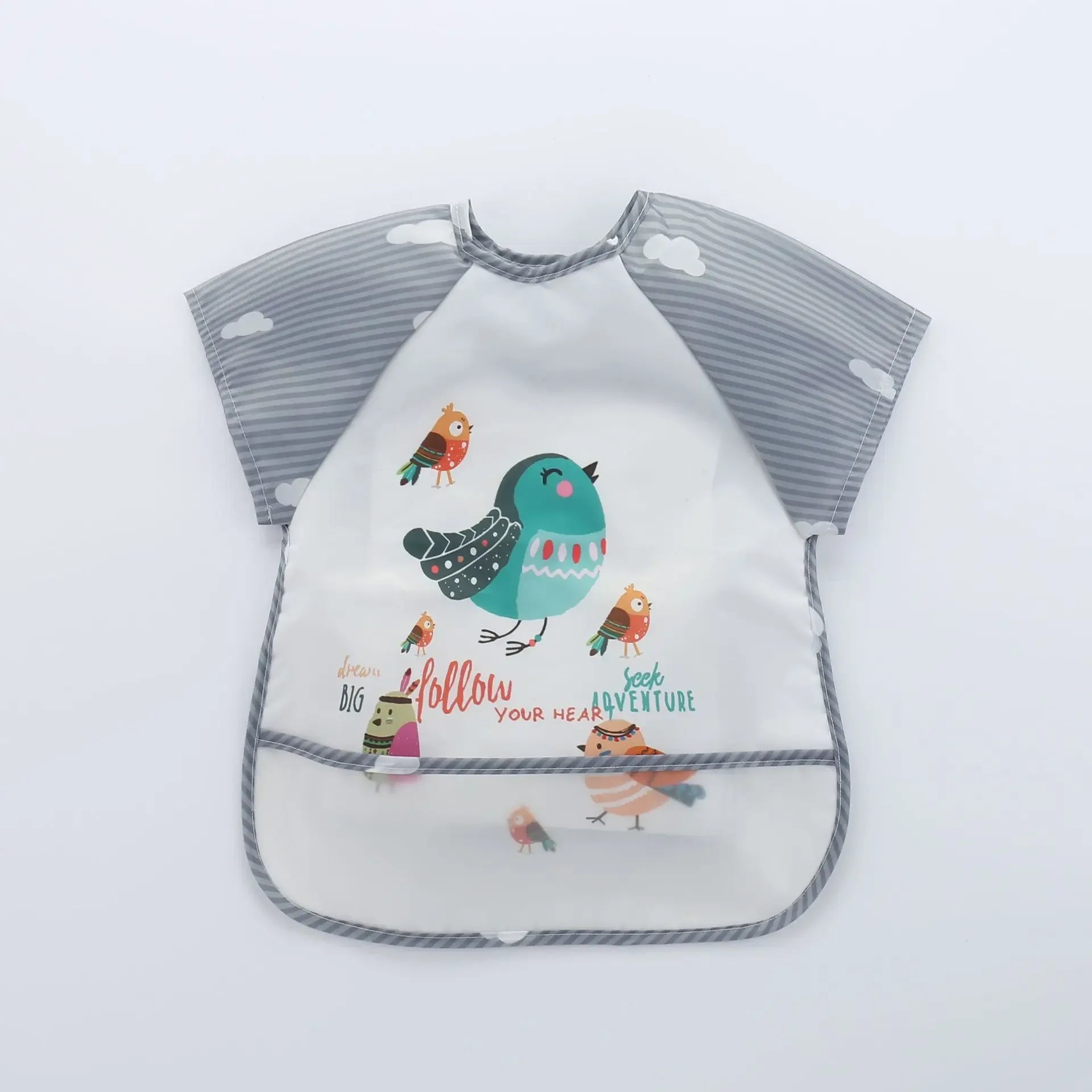 0-3Y Boys Girls Burp Clothes Waterproof Eating Smock Infant Toddler Baby Cartoon Sleeveless Art Apron Animal Smock Soft Baby Bib