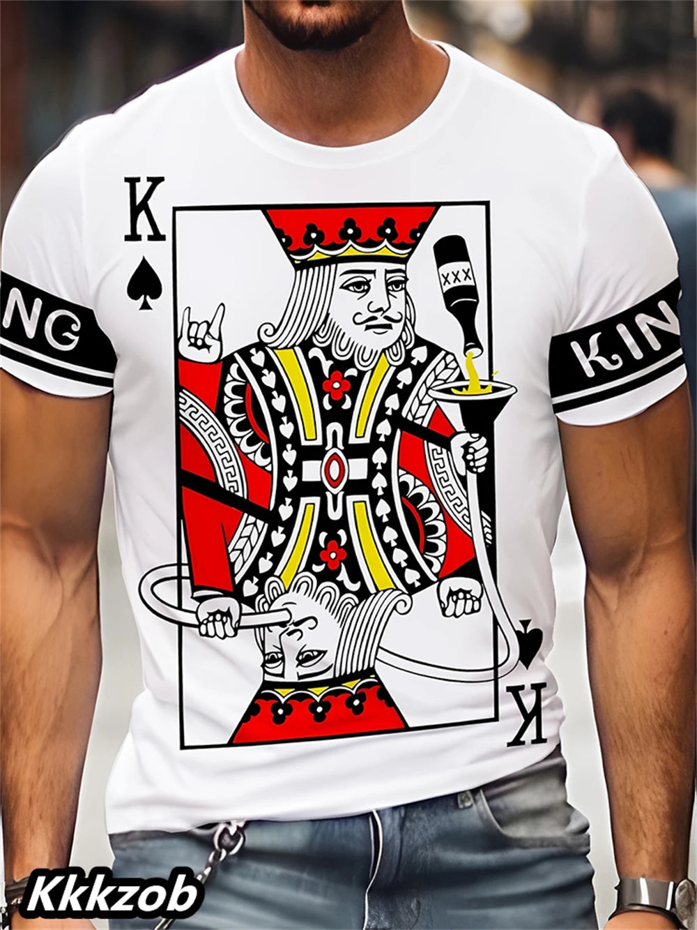 Mens Lion Print Short Sleeve Crew Neck T-Shirt Soft Breathable Casual Wear Outdoor Activities Summer Essential Clothing Tshirts