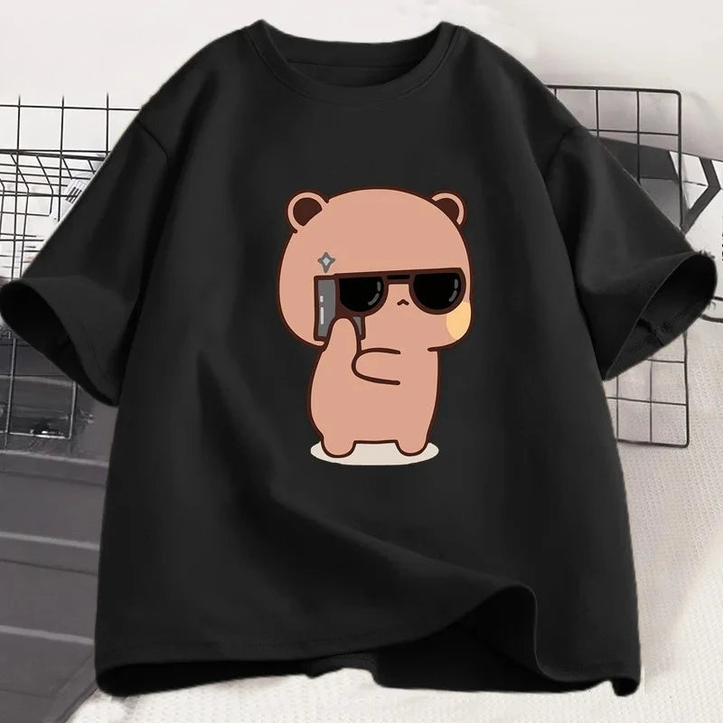 Bubu Dudu Couple T-shirt Panda Is A Spy Love Event Couple T-shirt Cute Matching Coton T-shirt Women Men Gift Valentine's Day