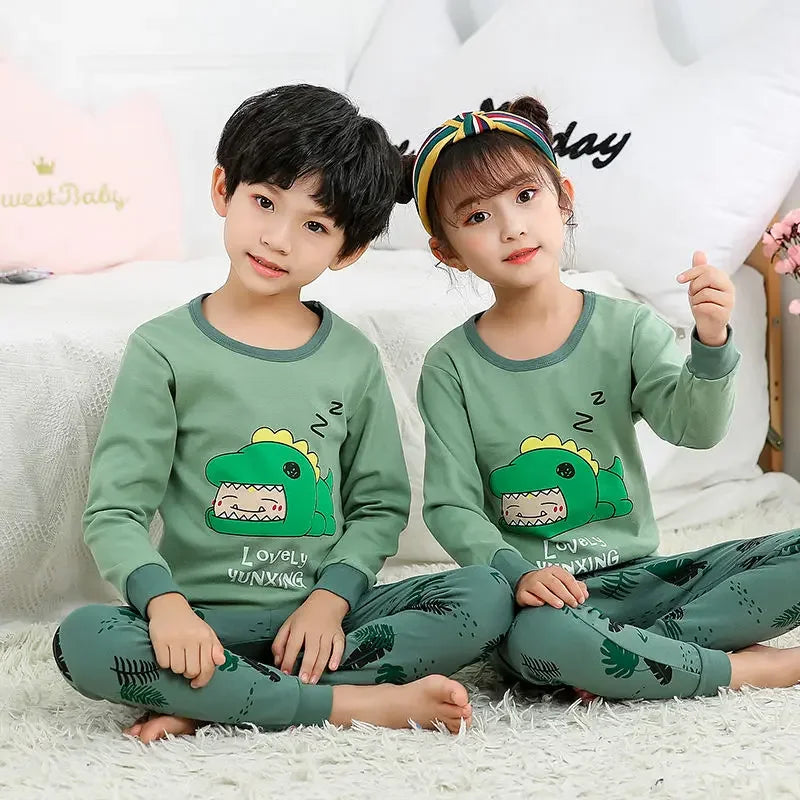 Children's Pajamas Set Cartoon Panda Kids Sleepwear Baby Boys Clothes Sleep Suit Cotton Pyjamas Infant Nightwear For Girls