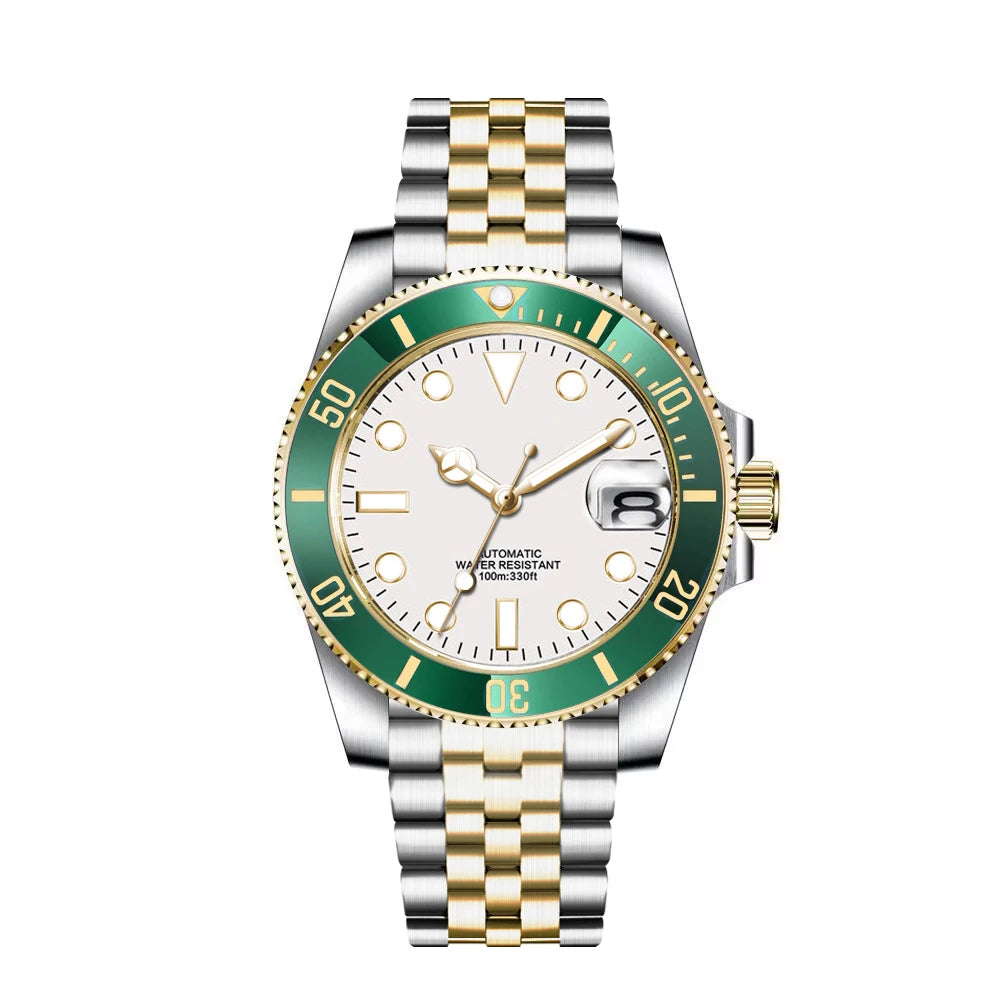 40mm Corgeut Watch Man100M Waterproof Sapphire Glass Two Tone Gold nh35 Mechanical Automatic Wristwatches for Men Reloj 40MM