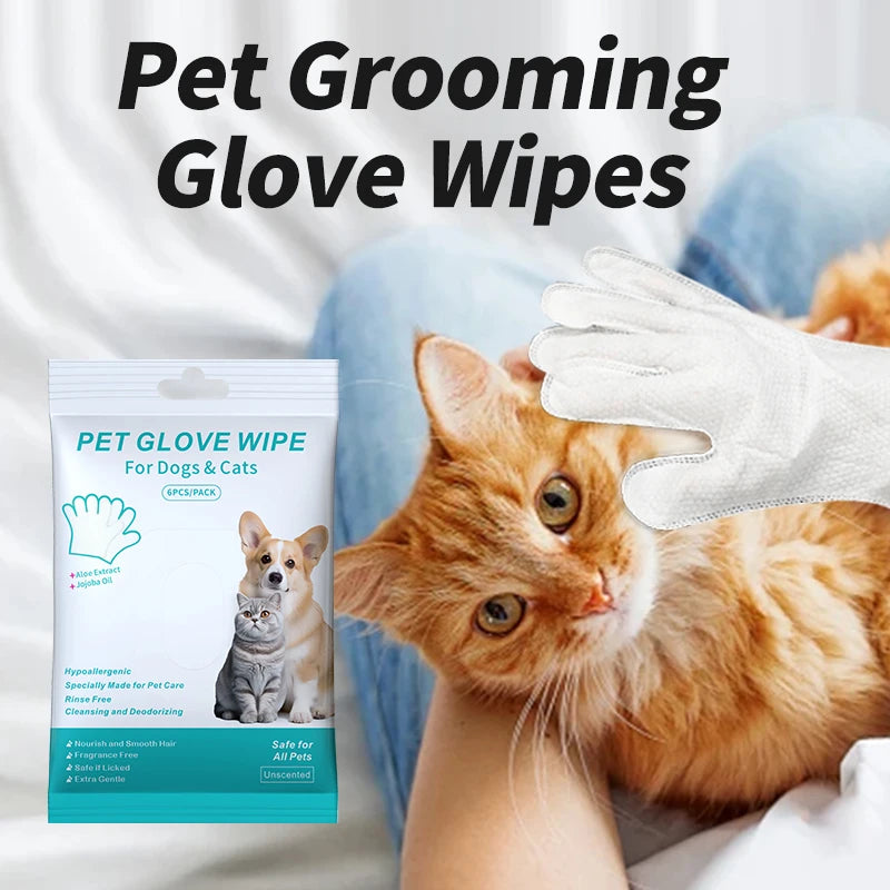 Pet Wash-Free Gloves Cat Bath Deodorant Wipes Disposable Cleaning Dry Cleaning Dog Wipes Gentle And Convenient Gloves