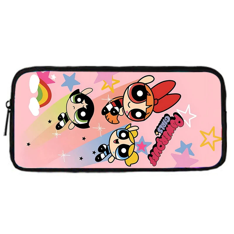 Child Cute Anime Powerpuffs Girlss School Backpack with Lunch Bags ,Pencil Bags ,School Bags for Boys Girls Best Gift