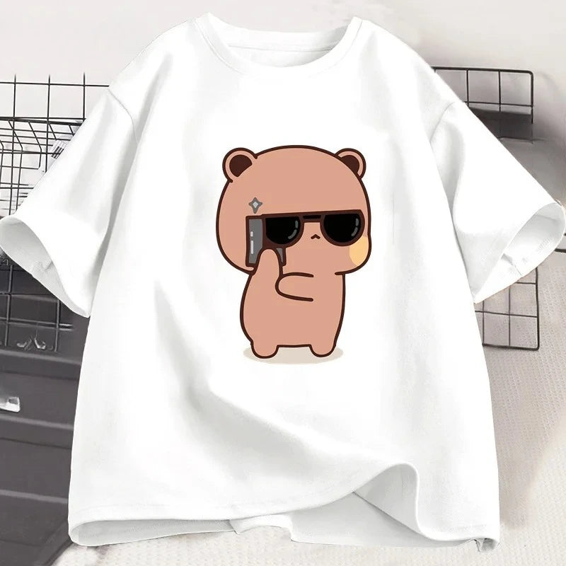 Bubu Dudu Couple T-shirt Panda Is A Spy Love Event Couple T-shirt Cute Matching Coton T-shirt Women Men Gift Valentine's Day