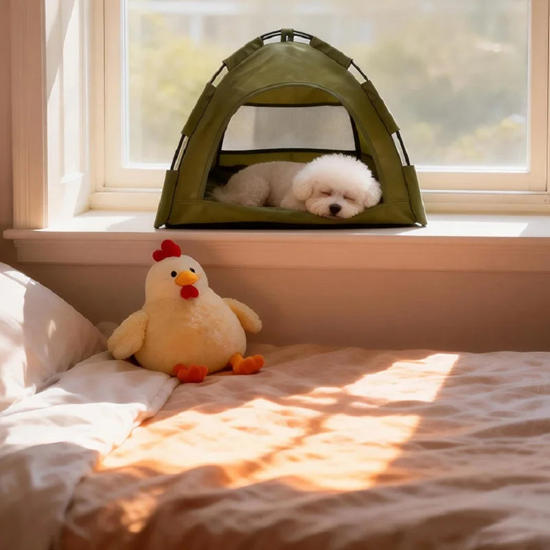 Pet tent for puppies and kittens, indoor outdoor camping, picnic, grass outing, cozy cabin, lightweight portable