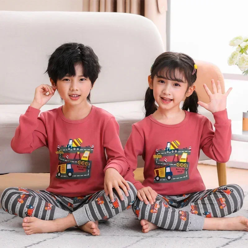 Children's Pajamas Set Cartoon Panda Kids Sleepwear Baby Boys Clothes Sleep Suit Cotton Pyjamas Infant Nightwear For Girls