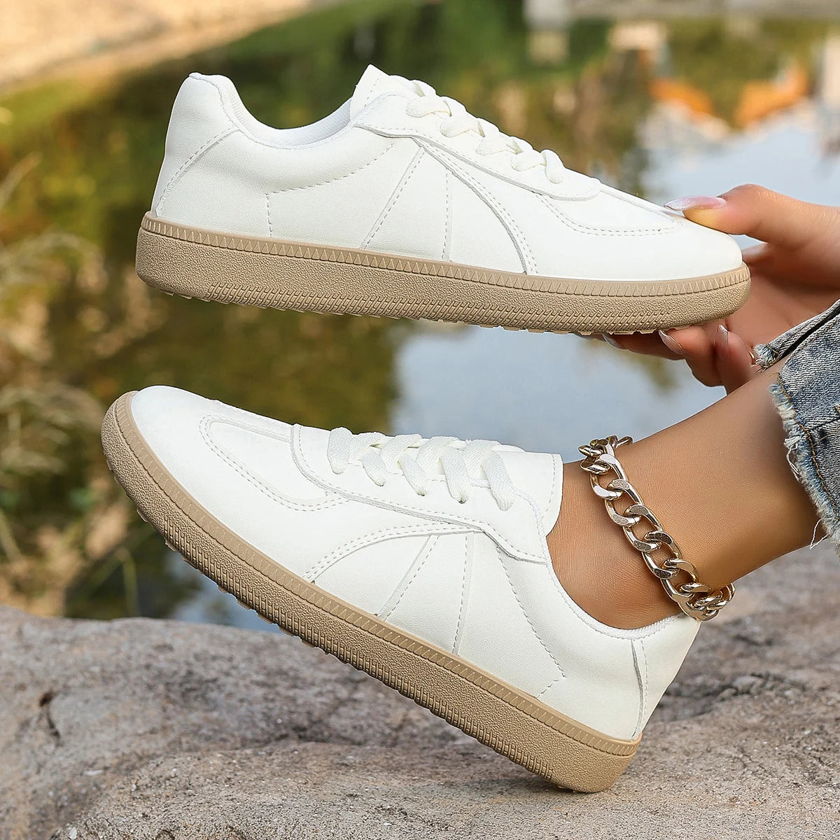 Spring and Autumn Elegant Round Head Sports Running Flat Casual Shoes Fashionable and Best Selling New Comfortable Women's Shoes