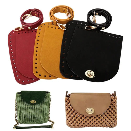 1/3pcs PU Leather Shoulder Bag Bottom Strap Handbag Shoulder Strap Woven Bag Set For DIY Handmade Bag Backpack Accessories