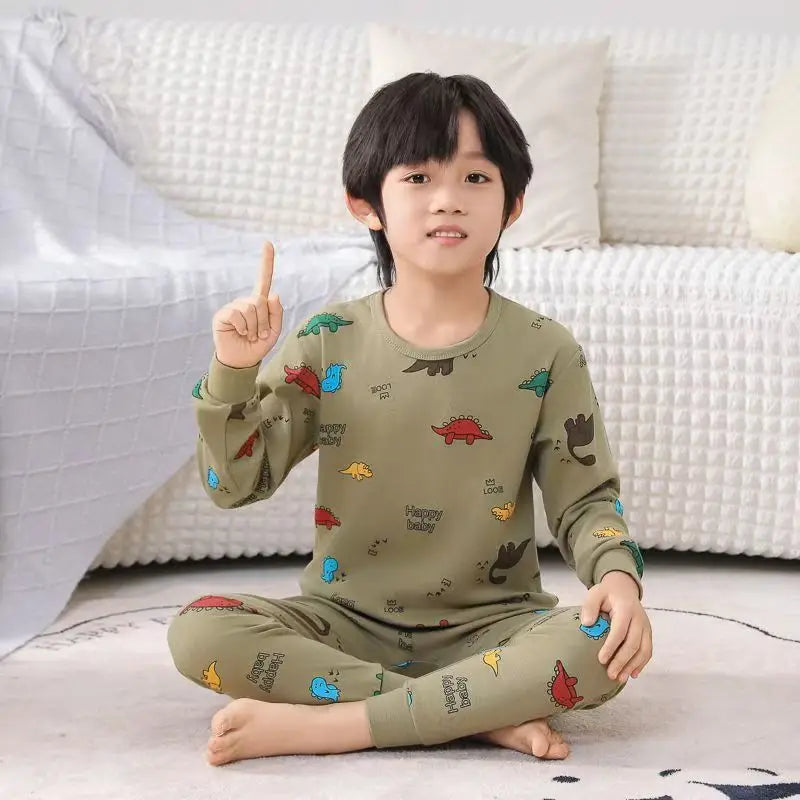 Children's Pajamas Set Cartoon Panda Kids Sleepwear Baby Boys Clothes Sleep Suit Cotton Pyjamas Infant Nightwear For Girls
