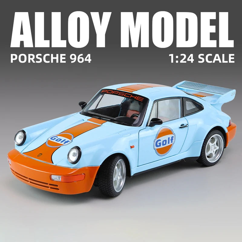 1:24 911 964 Carrera RS Alloy Car Diecasts & Toy Vehicles Car Model Sound and light Pull back Car Toys For Kids Gifts