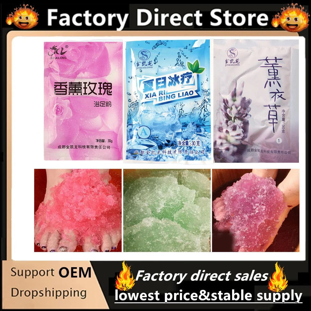 Rose Mint Lavender Bubble Bath Salt Powder Foot Bath Crystal Mud Body Scruber Skin Care Exfoliation SPA Foot Care