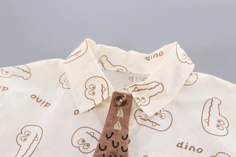 New Summer Baby Boys Clothes Children Cartoon Crocodile Tie T Shirt Shorts 2Pcs/Sets Toddler Fashion Costume Kids Tracksuits