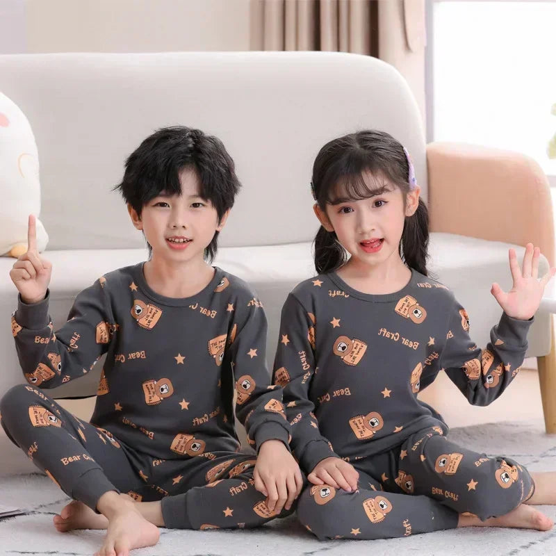 Children's Pajamas Set Cartoon Panda Kids Sleepwear Baby Boys Clothes Sleep Suit Cotton Pyjamas Infant Nightwear For Girls