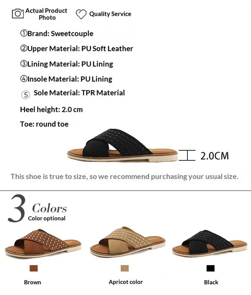 Summer Sandals Shoes for Woman Fashion Outdoor Flat Slippers Sandals Open Toe Casual Beach Slides Shoes Zapatos Para Mujer тапоч