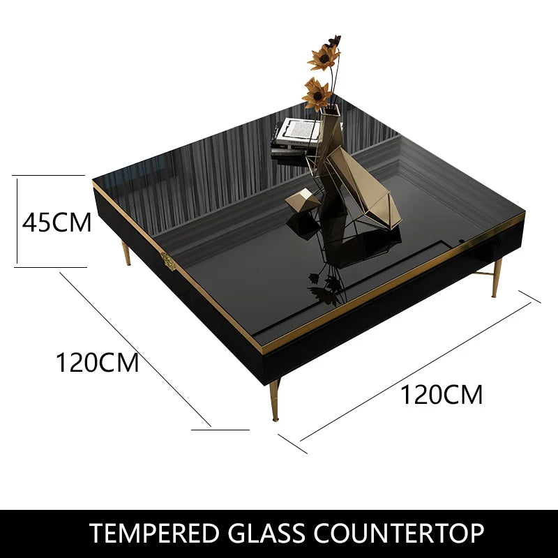 Modern Morocco New Classical Postmodern Square Stainless Steel Coffee Table Tea Table for Living Room