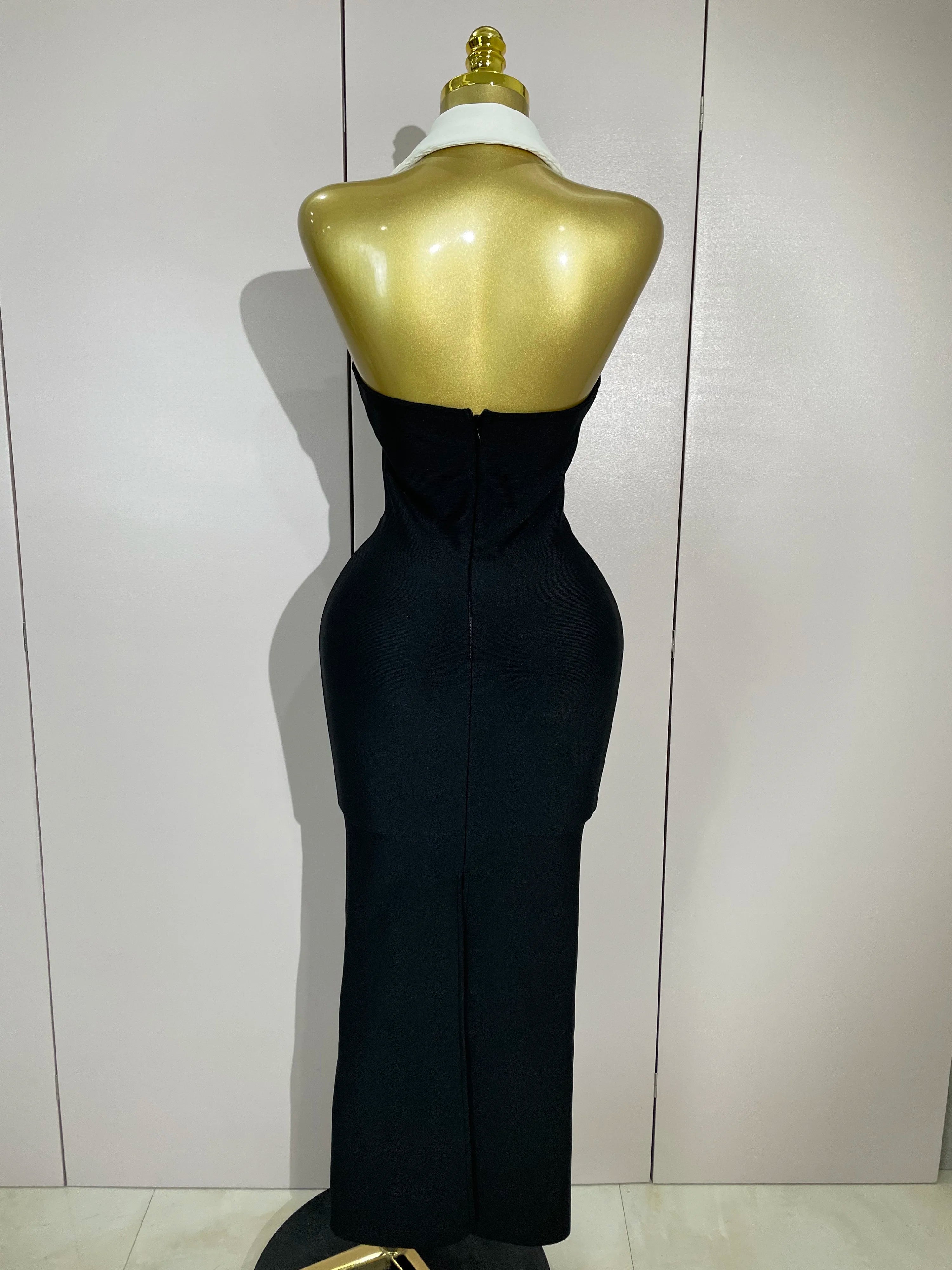 Women Sexy Halter Backless Sleeveless Bodycon Maxi Dress Celebrity Elegant Gown  Club Birthday Evening Party Wedding Dresses