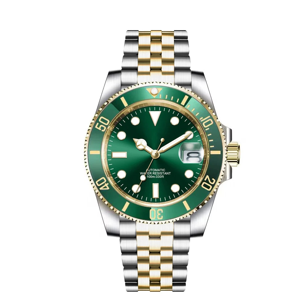 40mm Corgeut Watch Man100M Waterproof Sapphire Glass Two Tone Gold nh35 Mechanical Automatic Wristwatches for Men Reloj 40MM