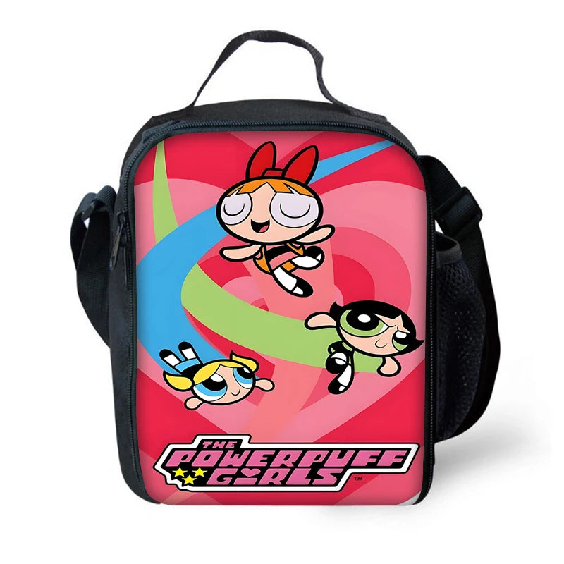 Child Cute Anime Powerpuffs Girlss School Backpack with Lunch Bags ,Pencil Bags ,School Bags for Boys Girls Best Gift