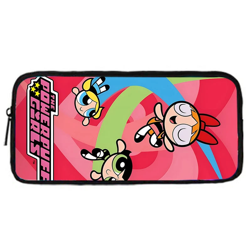Child Cute Anime Powerpuffs Girlss School Backpack with Lunch Bags ,Pencil Bags ,School Bags for Boys Girls Best Gift
