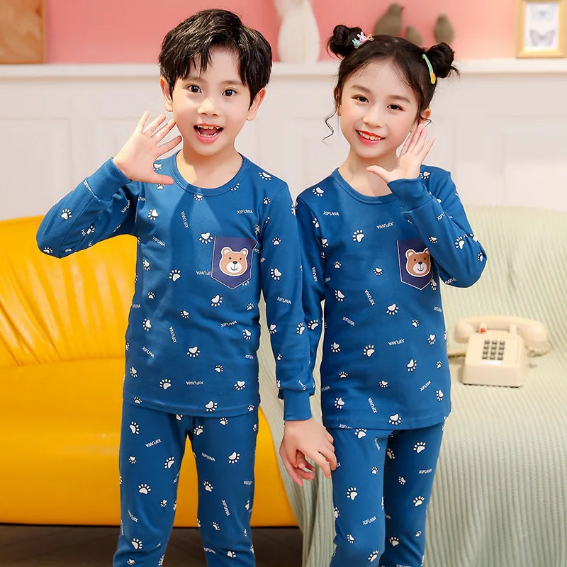 Children's Pajamas Set Cartoon Panda Kids Sleepwear Baby Boys Clothes Sleep Suit Cotton Pyjamas Infant Nightwear For Girls