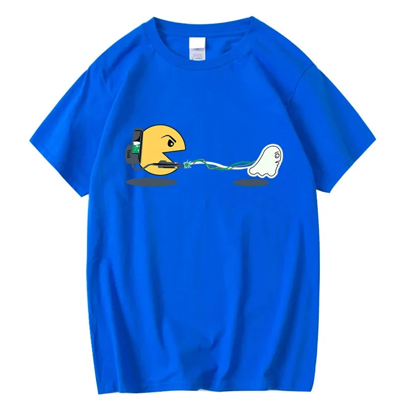 Summer Men's High-Quality T-shirt 100% Cotton Funny Design Print Loose O-neck T shirt For Men Short Sleeve Tops Tees Oversized
