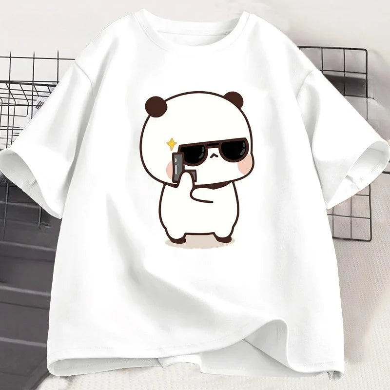 Bubu Dudu Couple T-shirt Panda Is A Spy Love Event Couple T-shirt Cute Matching Coton T-shirt Women Men Gift Valentine's Day
