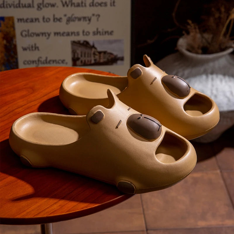 Women Cute Cartoon Capybara Slippers Men Popular Summer EVA Sandals Couple Unisex  Home Shower Slides Indoor Outdoor House Shoes